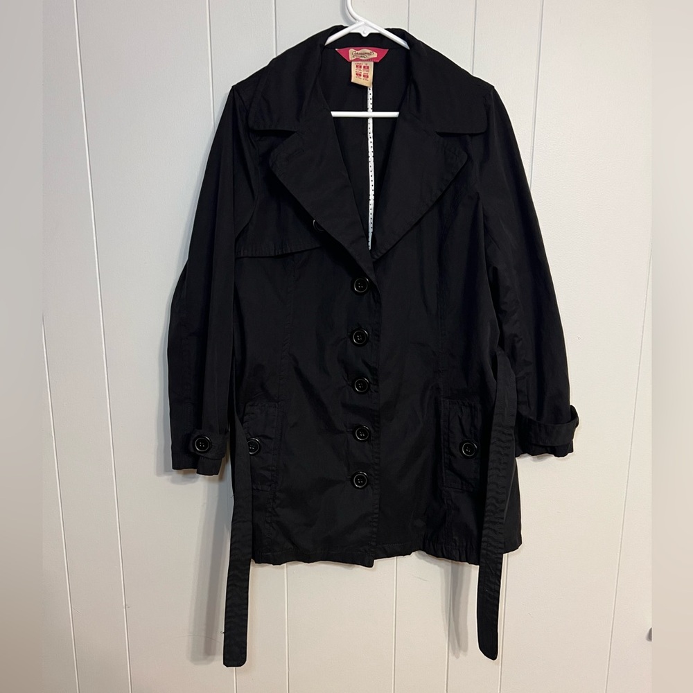 Curvaceous womans black trench‎ blazer size L